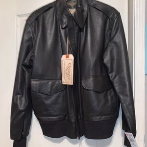 COCKPIT LEATHER JACKET. SIZE 46/XL NEW WITH TAGS